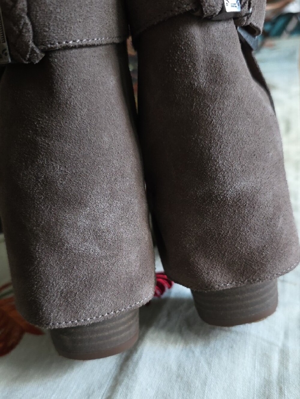 Crown Vintage Women's Brown Suede Ankle Boots with Buckle - Picture 6 of 10